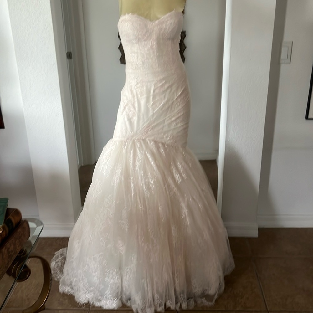 Monique Lhuillier Blush Pink Bridal Dress